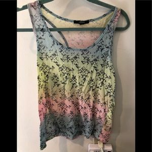 Tye dye patterned halter back tank top